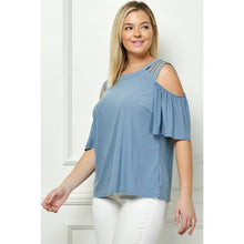 Load image into Gallery viewer, PLUS SIZE CAGE COLD SHOULDER TOP pink
