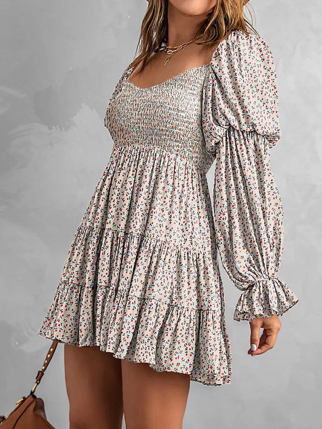 Sexy Waistband A-line Dress Off Shoulder Dress: Beige