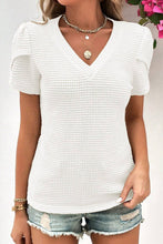 Load image into Gallery viewer, Klein Waffle Knit V-Neck Top White / S
