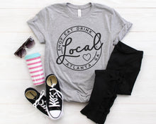 Load image into Gallery viewer, Custom Local Circle Shop Eat Drink Tee NEW COLORS: L / Htr Ice Blue
