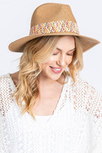 Load image into Gallery viewer, Multi Color Strawband Straw Hat: Beige
