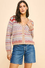 Load image into Gallery viewer, STRIPE PATTERN SWEATER CARDIGAN
