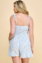 Load image into Gallery viewer, PLUS SIZE TIE STRAP FLORAL ROMPER
