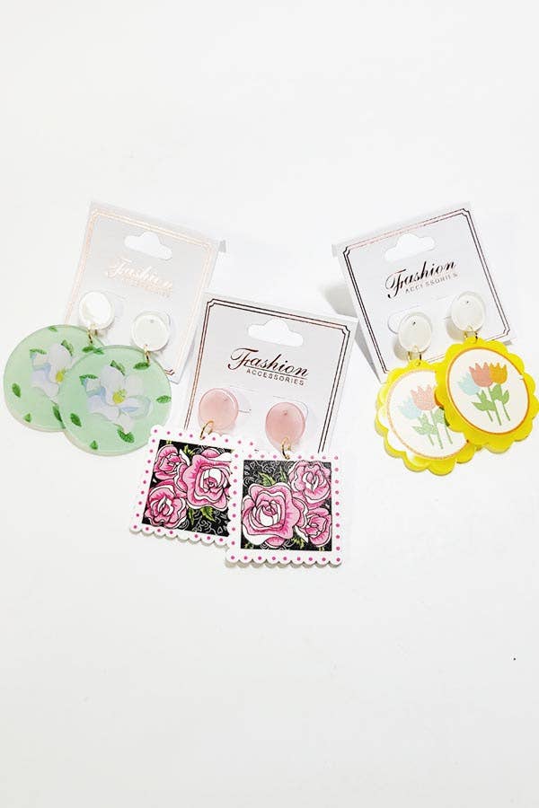 Artistic Design Acrylic Dangle Earrings