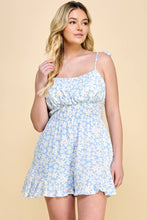 Load image into Gallery viewer, PLUS SIZE TIE STRAP FLORAL ROMPER
