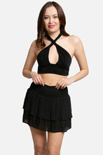 Load image into Gallery viewer, Solid Ruffle Tiered Mini Skort: Green / LXL
