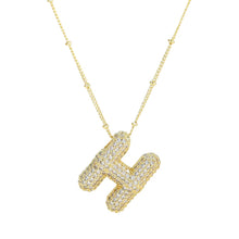 Load image into Gallery viewer, Initial Bubble 18K Gold Necklace
