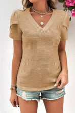 Load image into Gallery viewer, Klein Waffle Knit V-Neck Top Mist Green / L
