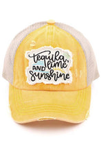 Load image into Gallery viewer, C.C Tequila Lime and Sunshine Patch Pony Cap: Mint

