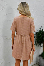 Load image into Gallery viewer, Dot Print V Neck Tunic Dress: KHAKI / S
