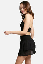 Load image into Gallery viewer, Solid Ruffle Tiered Mini Skort: Green / LXL
