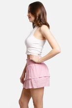 Load image into Gallery viewer, Solid Ruffle Tiered Mini Skort: Pink / LXL
