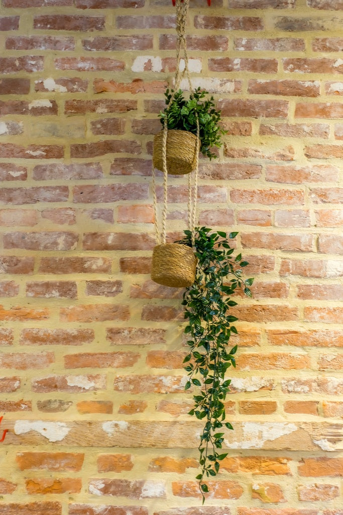 Double Seagrass Hanging Potcover
