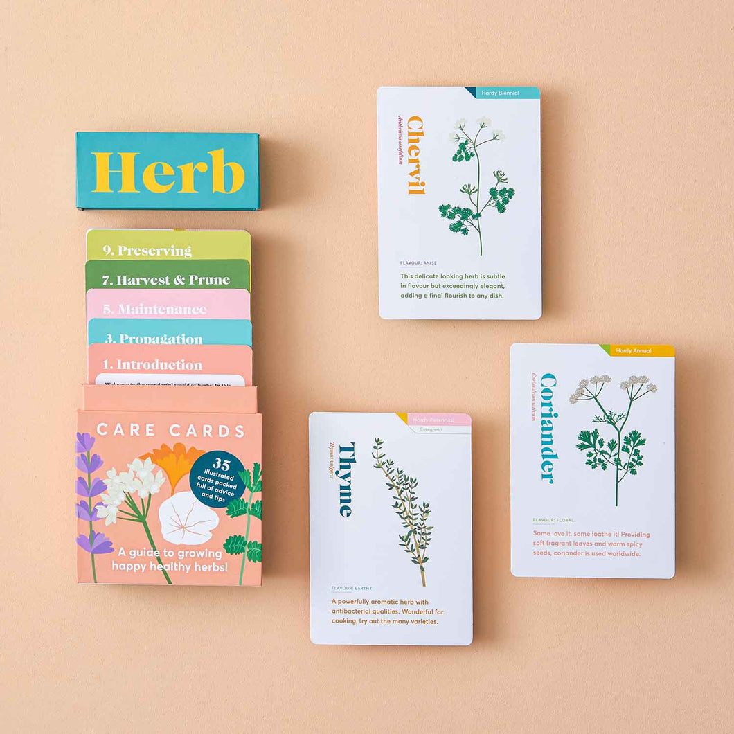 Herb Care Cards, botanical tips & advice