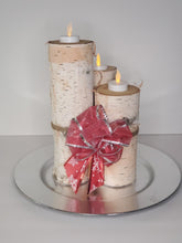 Load image into Gallery viewer, Handmade Real Birch Log Candle Holder set
