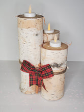 Load image into Gallery viewer, Handmade Real Birch Log Candle Holder set
