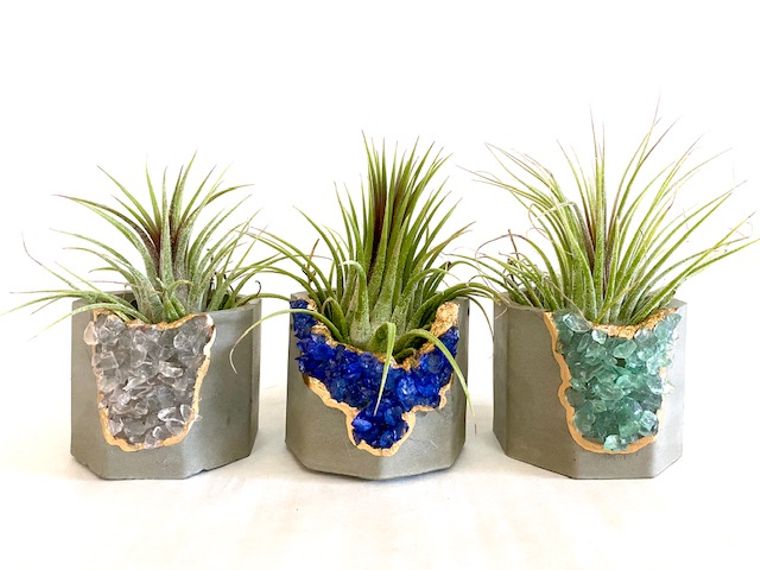 Mixed Color - Crystal Geode Concrete Planter